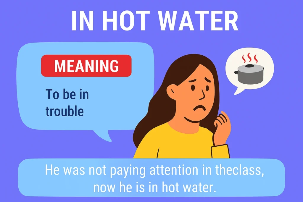 Idiom of The Day – In Hot Water Meaning & Examples